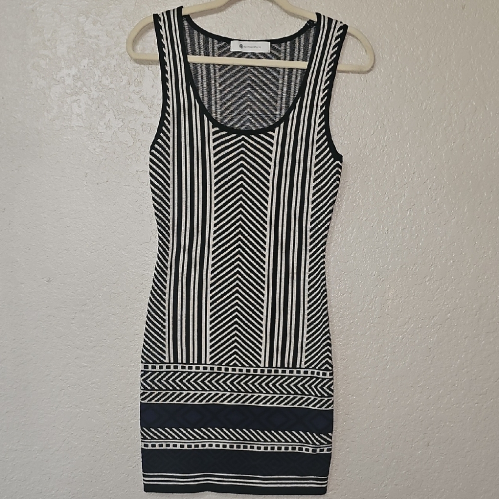 The Impeccable Pig Black and White Striped Mini Dress